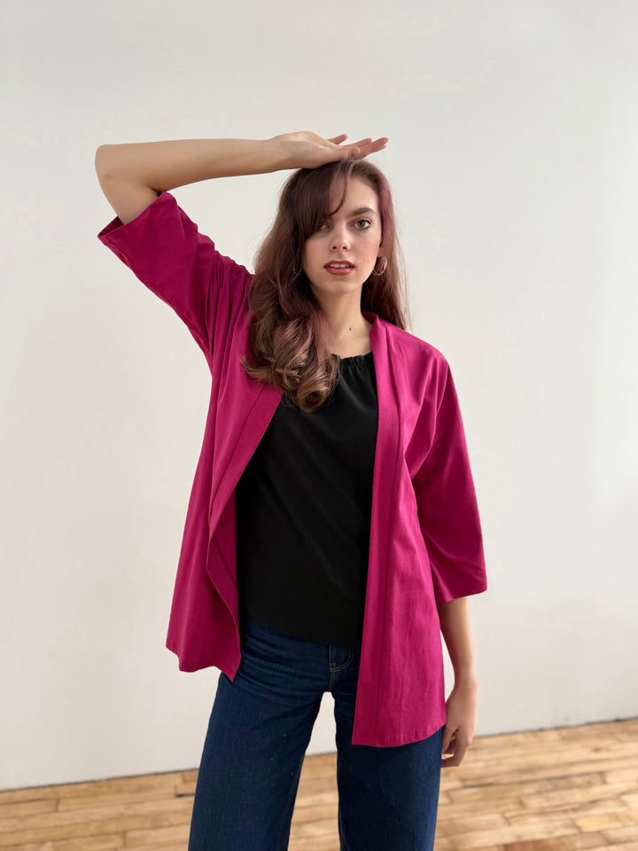 EVANA cardigan in Garnet Pink