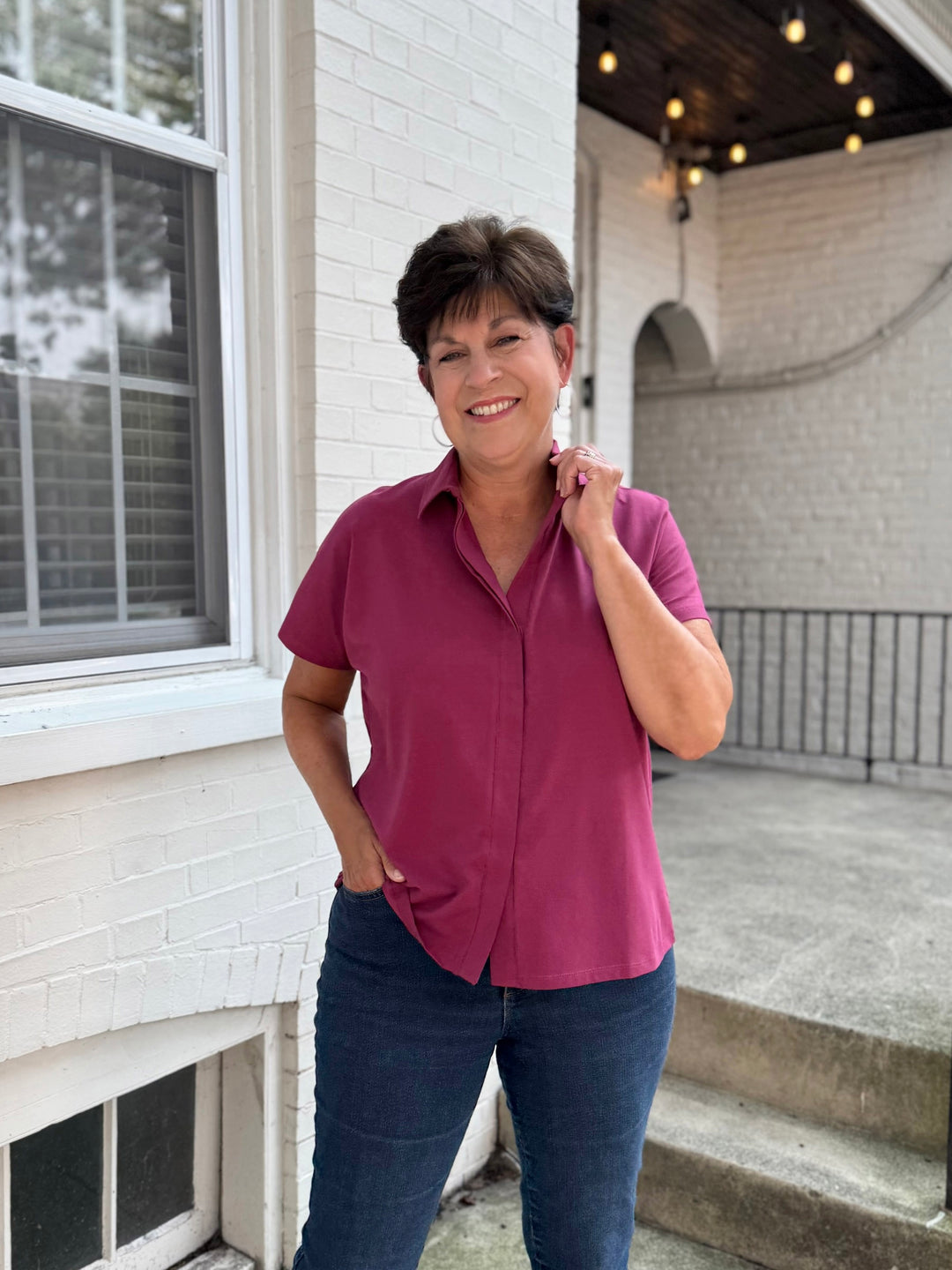SAMARIA top in Deep Berry