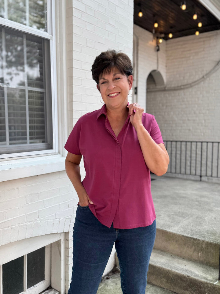 SAMARIA top in Deep Berry