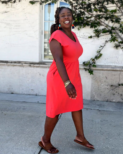 ESSIE dress in Coral Red