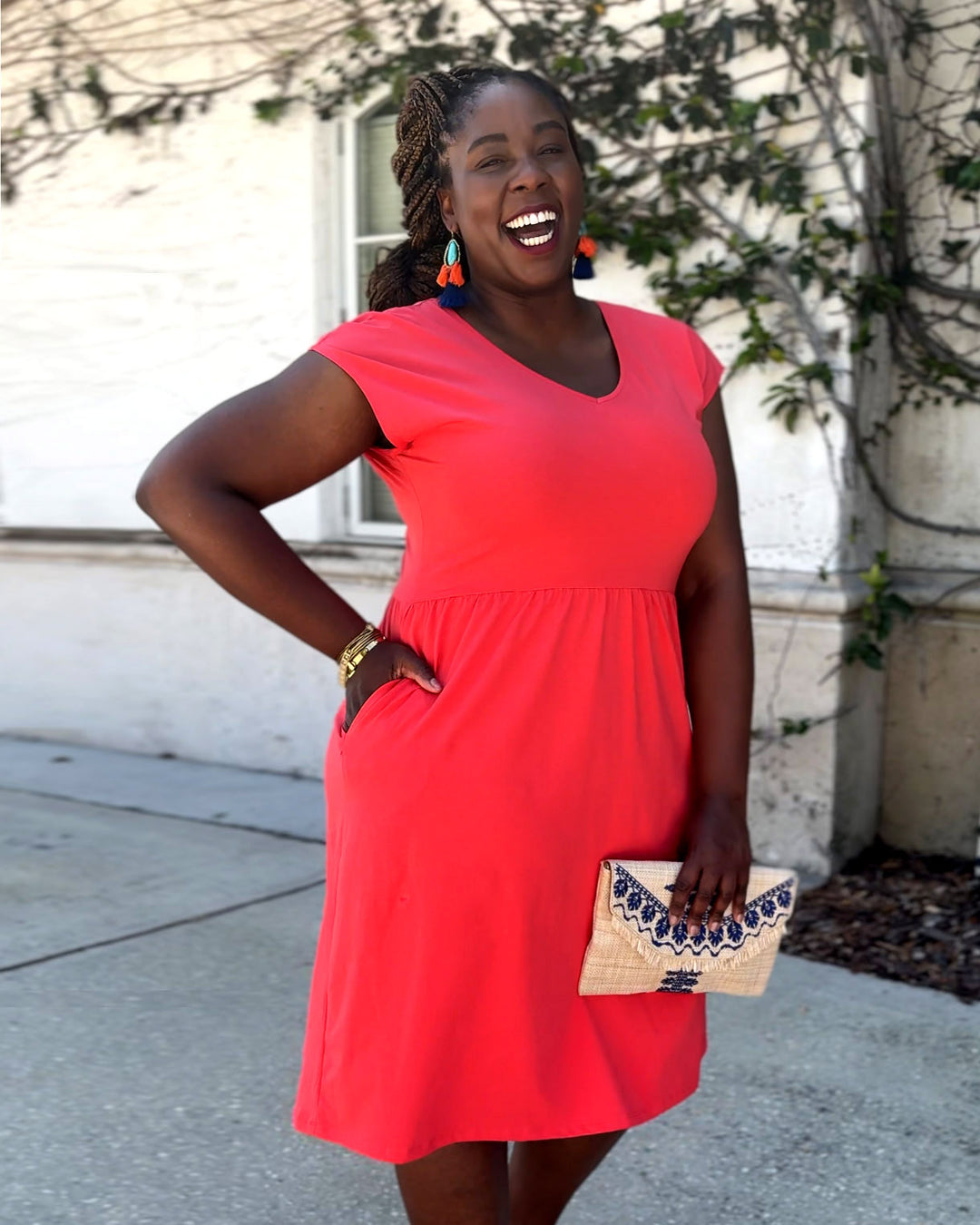 ESSIE dress in Coral Red Elegantees ESSIE dress in Coral Red Elegantees