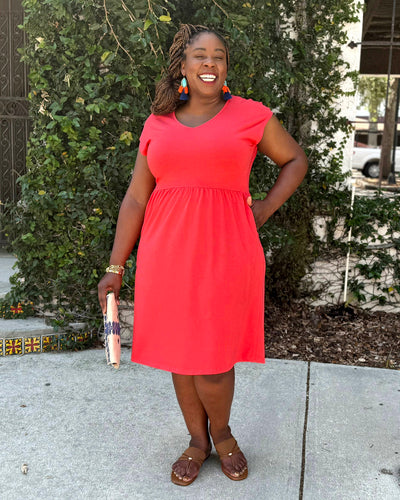 ESSIE dress in Coral Red