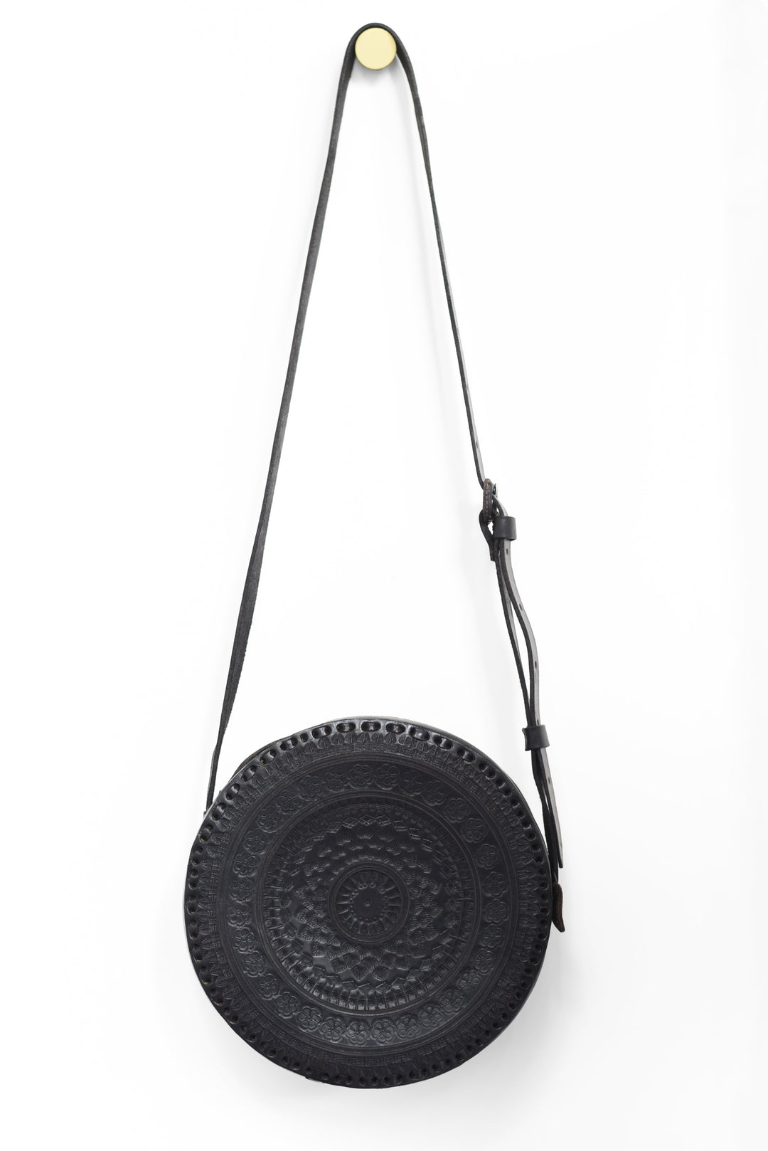 Embossed Circle Crossbody