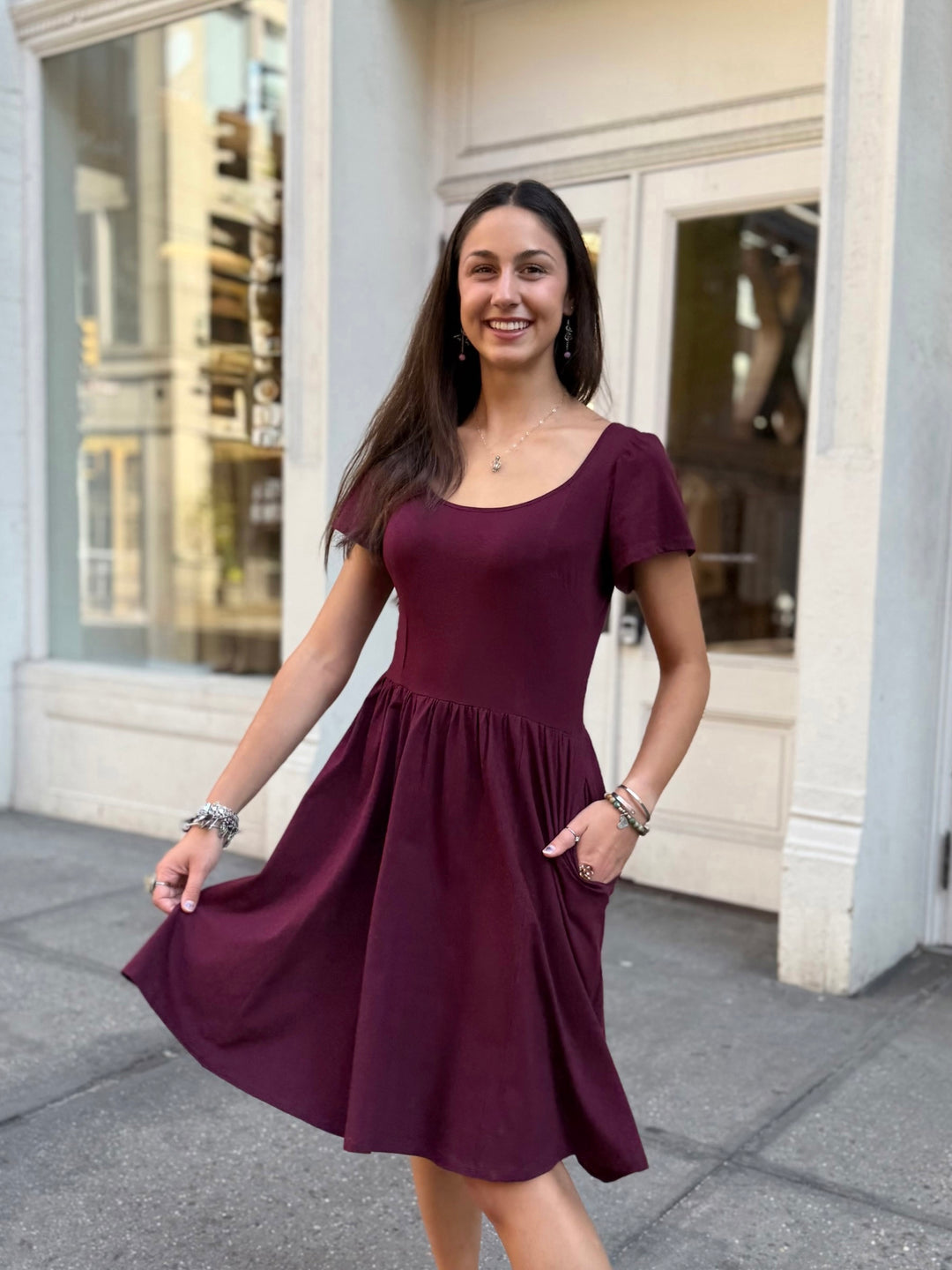 RAZELE dress in Merlot Elegantees RAZELE dress in Merlot Elegantees