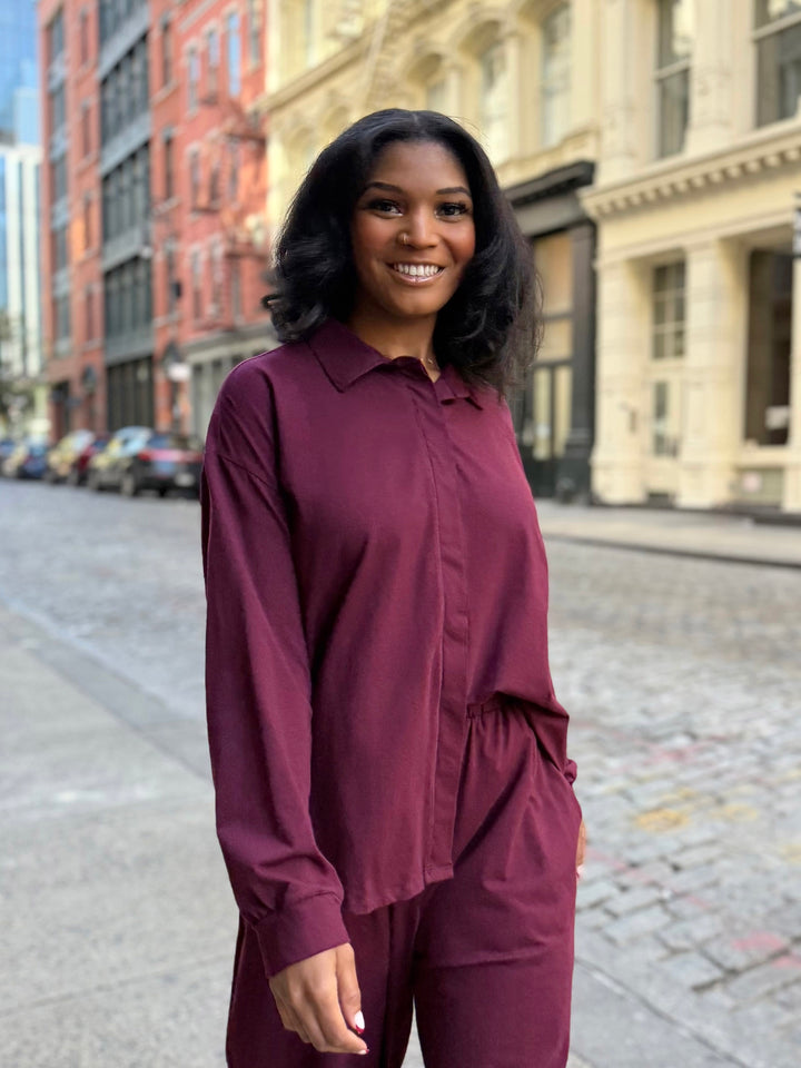 LINDSEY blouse in Merlot