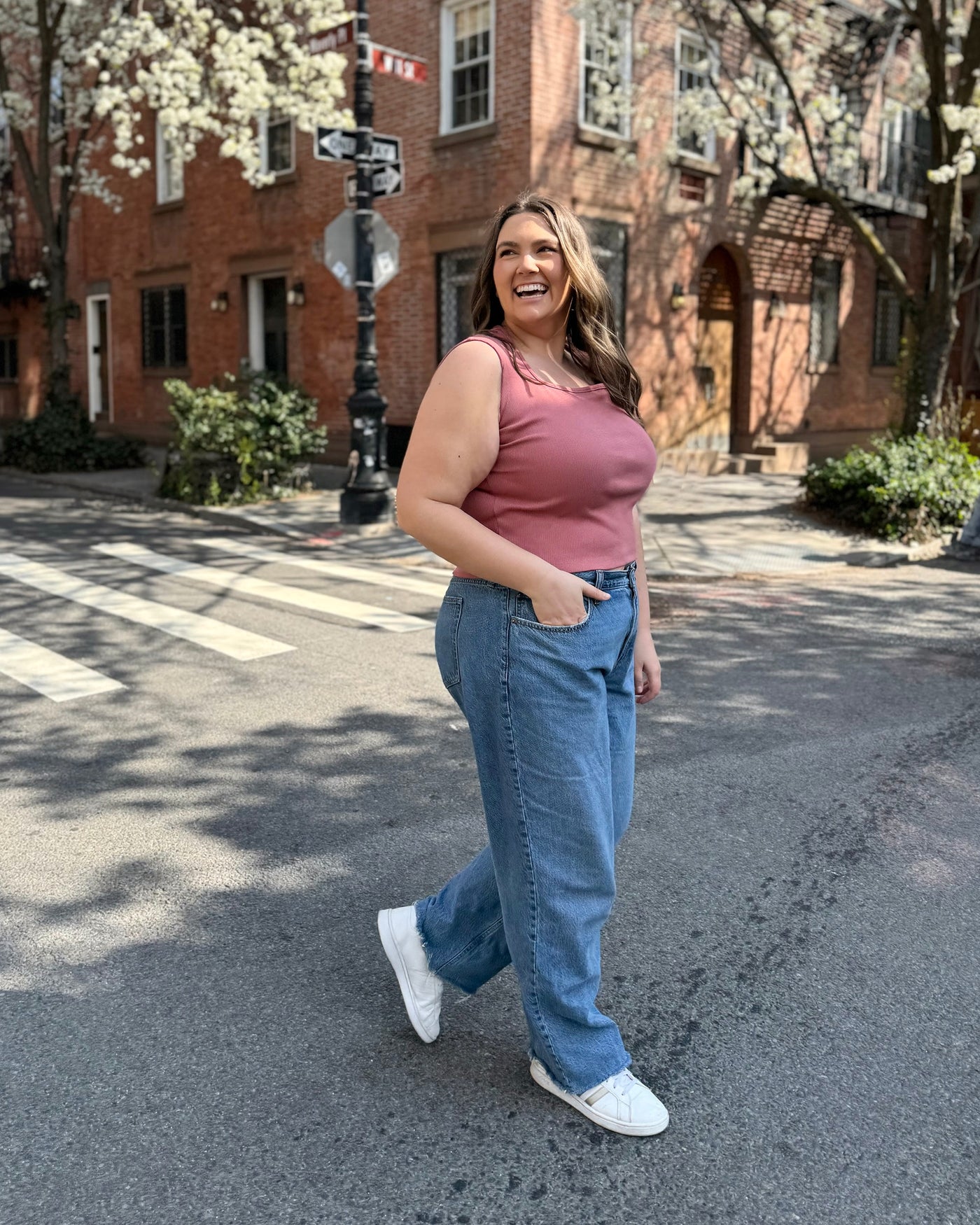 BRIDGETTE rib knit tank in Withered Rose