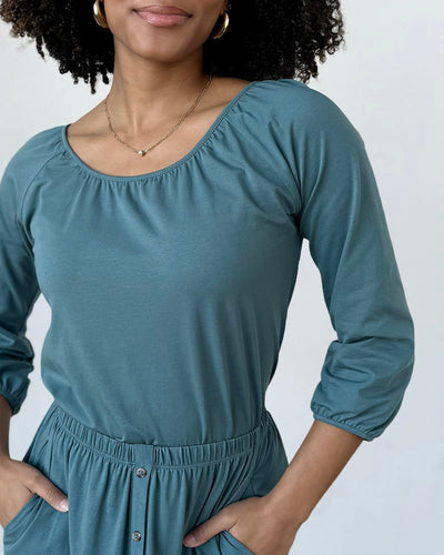 AVELYN top in Dark Aqua