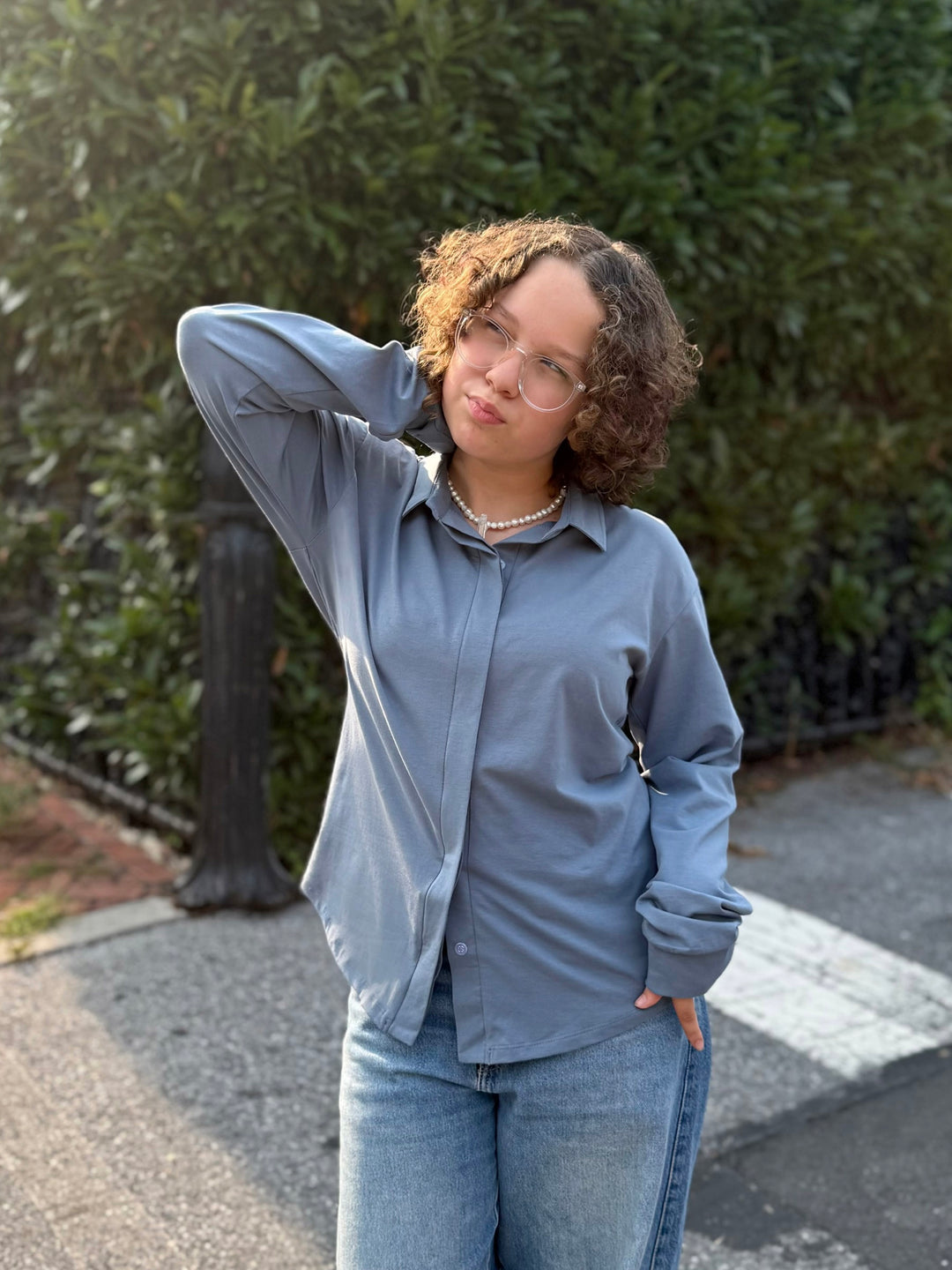 DEVON blouse in Blue Dusk