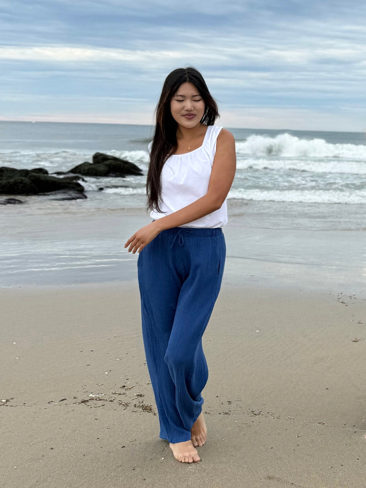 FLORENCE gauze pants in Bluebird