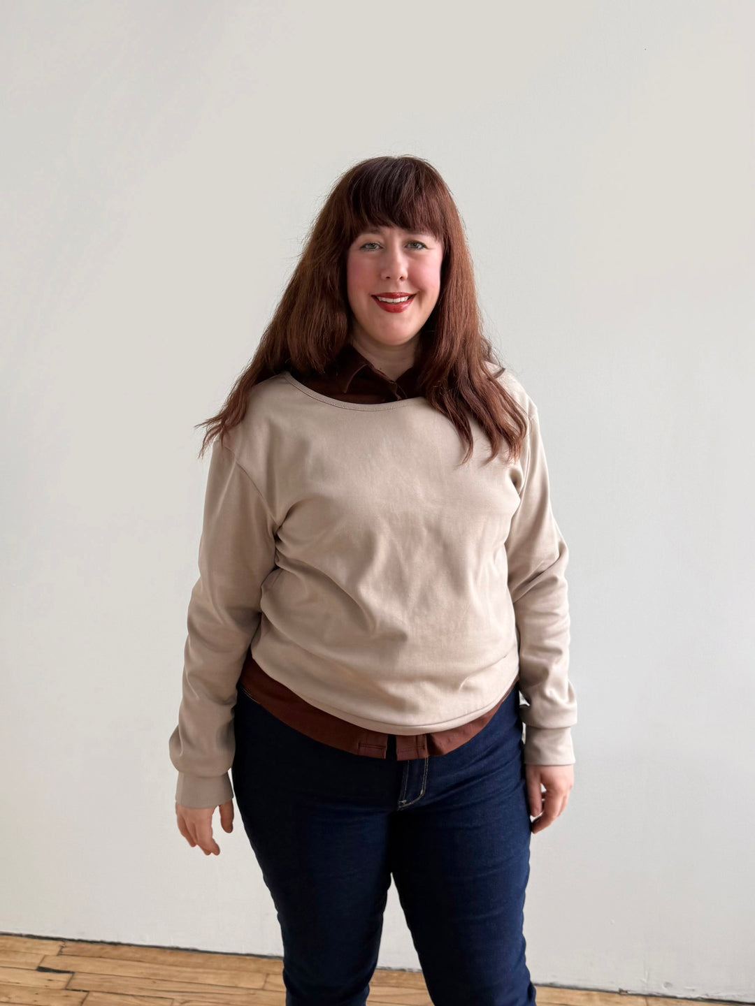 PERCY heavy knit top in Desert Sand