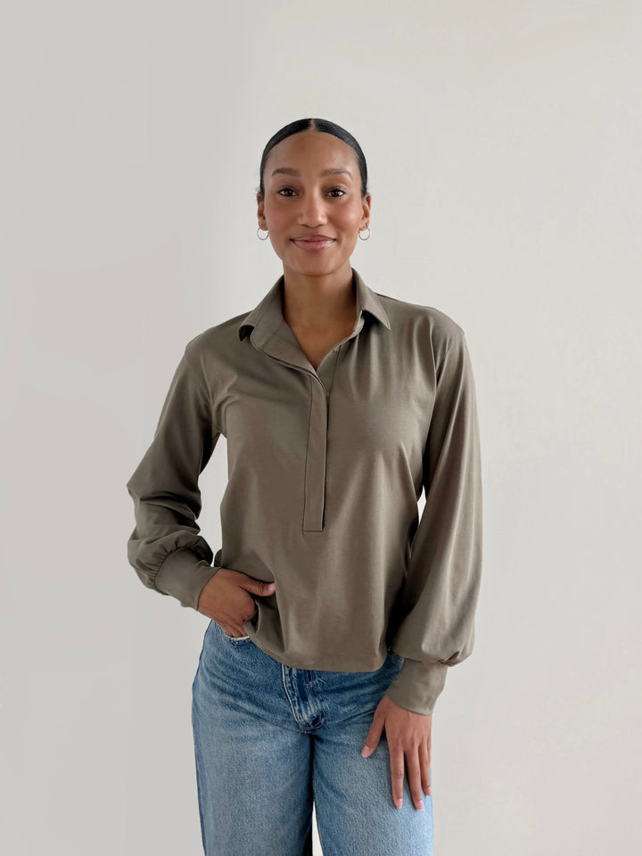 KAILYN jersey top in Silver Sage