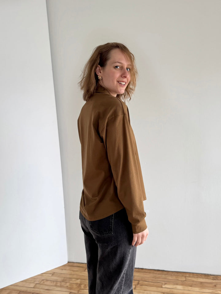 MICAH jersey top in Kona Brown