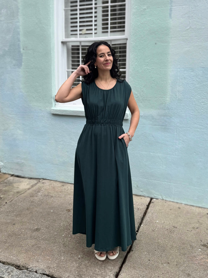 LAVINIA dress in Deep Pine