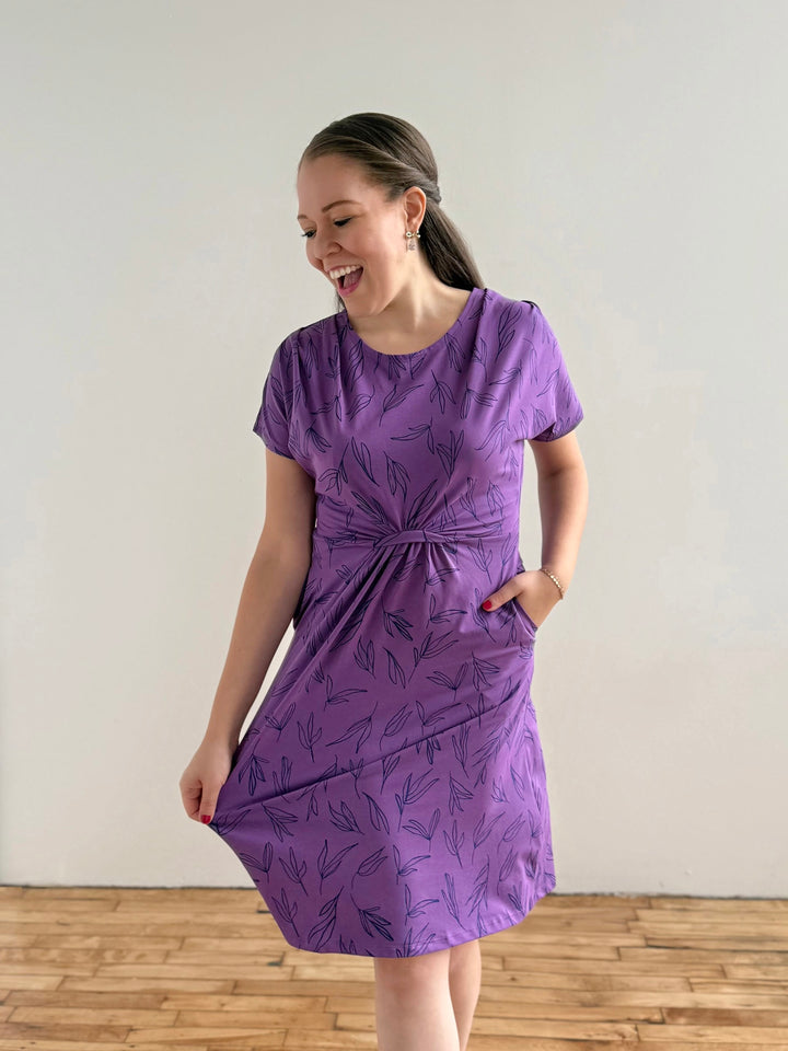 HOPE printed dress in Purple/Navy