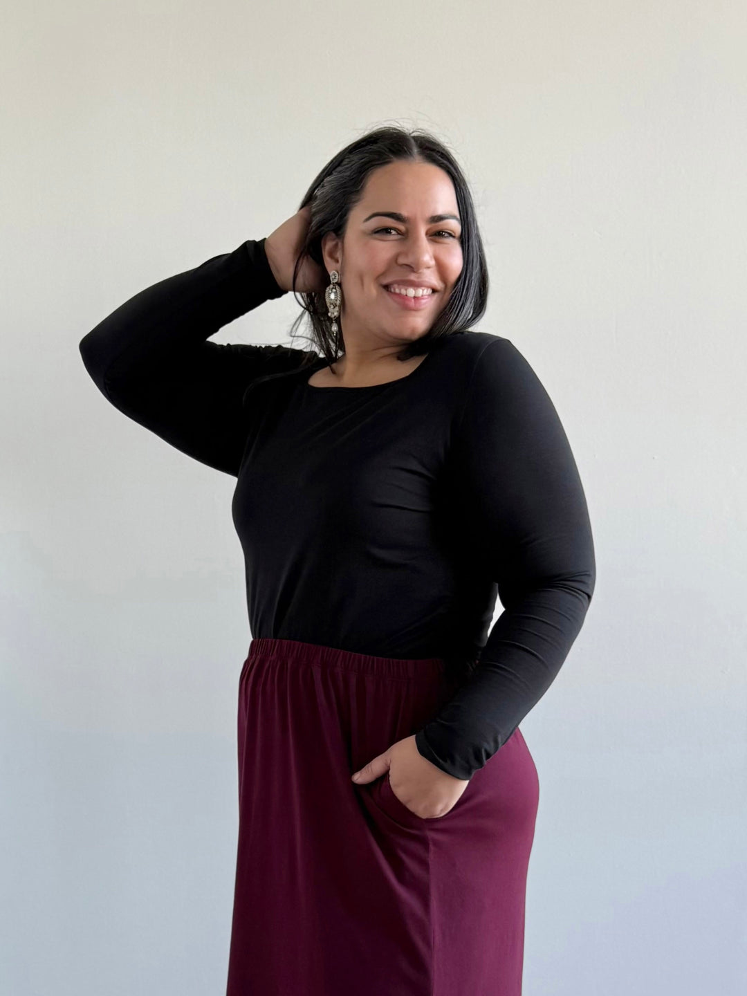 NURY ruched tee in Black