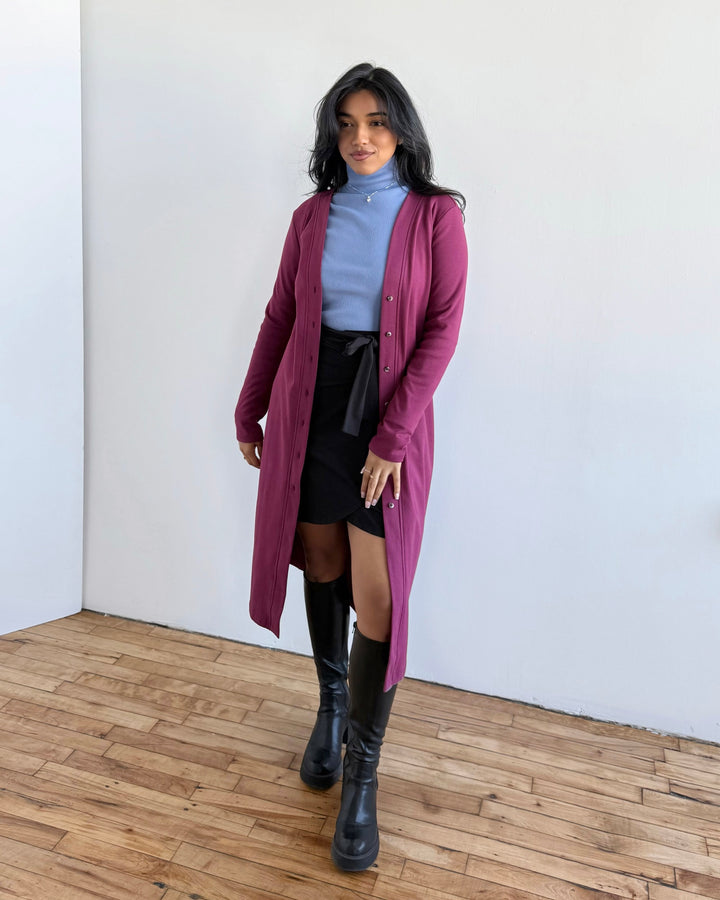 LENA doubleknit duster/dress in Raspberry