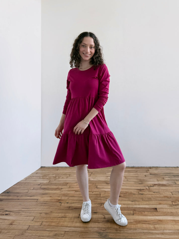 MAISIE dress in Garnet Pink