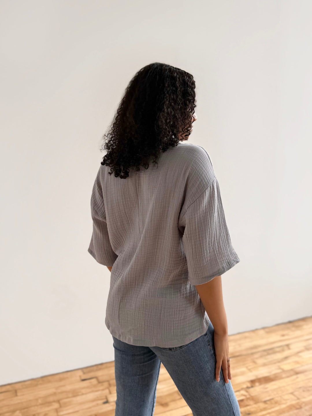 CARROLL gauze boxy shirt in Cloud Grey