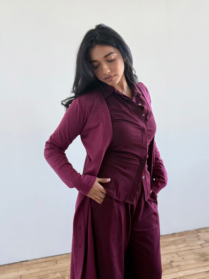 LENA doubleknit duster/dress in Raspberry
