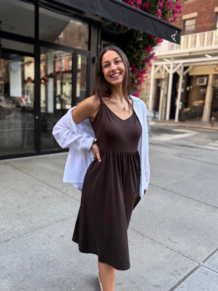 MARIBEL dress in Chocolate Torte