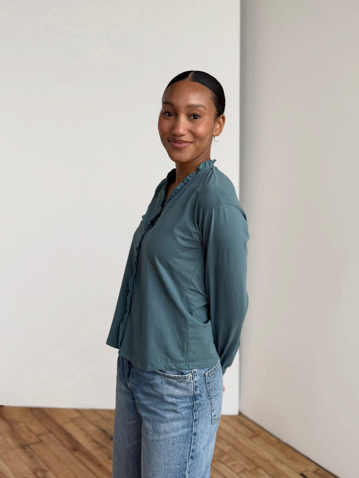 PIETRA jersey top in Dark Aqua