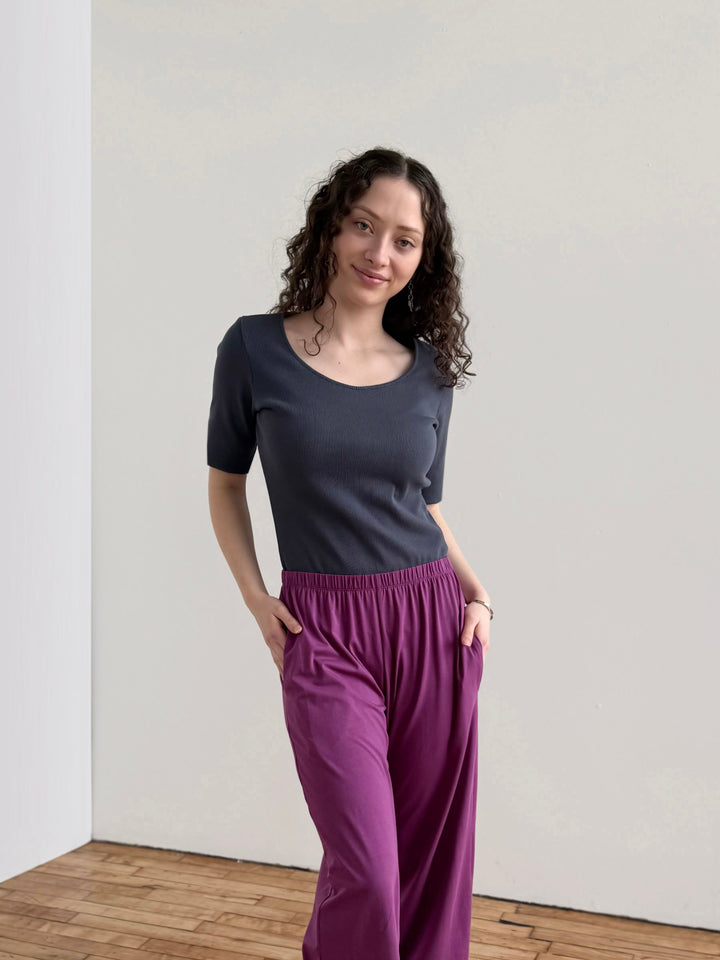 ANDRI jersey pants in Deep Lilac