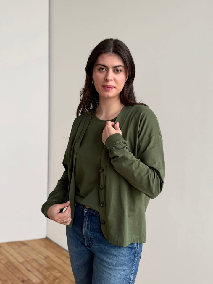 MALLEY cardigan in Meadow Green