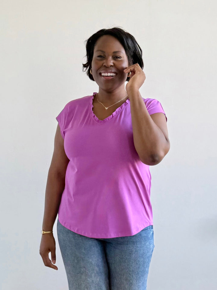 YAZMINE top in Magenta Bloom