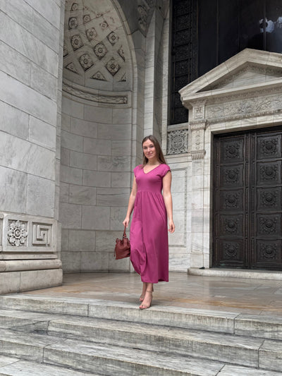DINAH dress in Mauve Berry