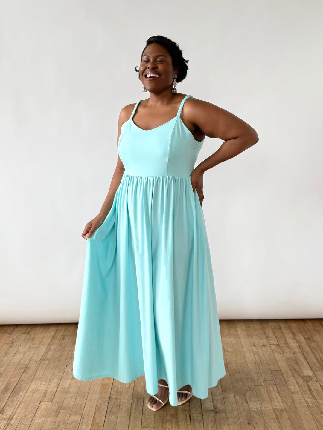 LYDIA dress in Crisp Aqua Elegantees LYDIA dress in Crisp Aqua Elegantees