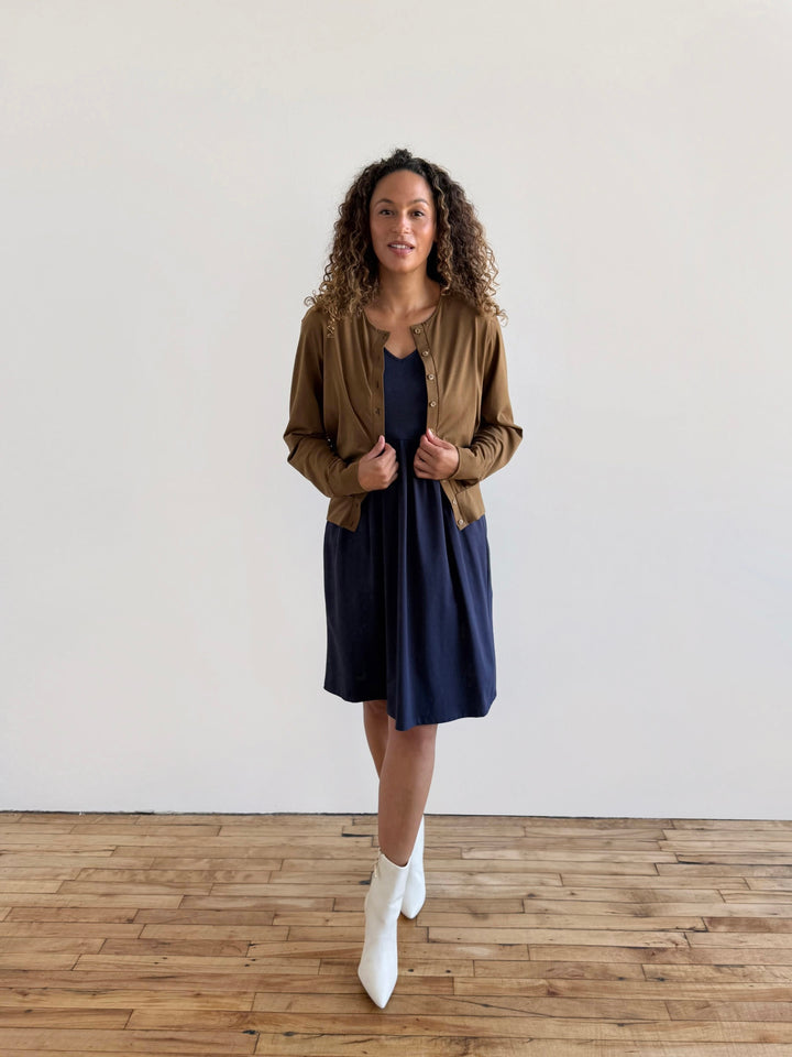 EUGENIE cardigan/top in Kona Brown