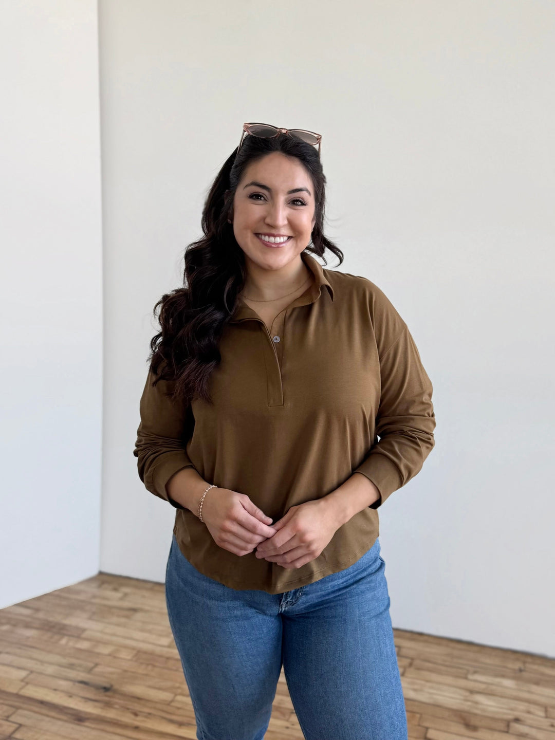 MICAH jersey top in Kona Brown