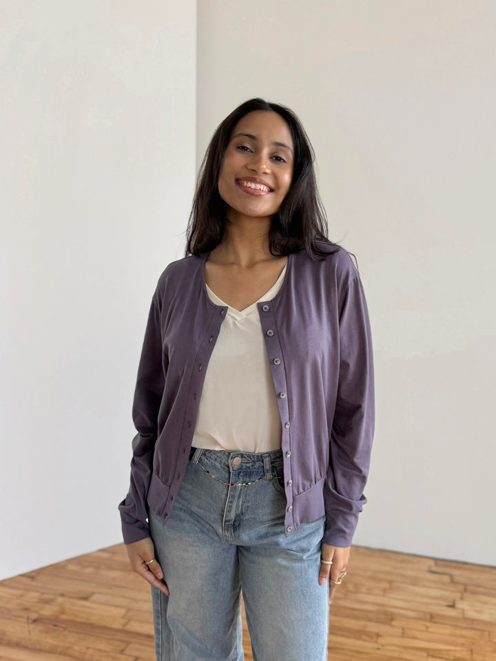 EUGENIE cardigan/top in Dewberry