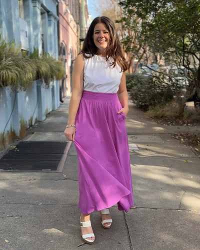 CAMELLIA skirt in Magenta Bloom