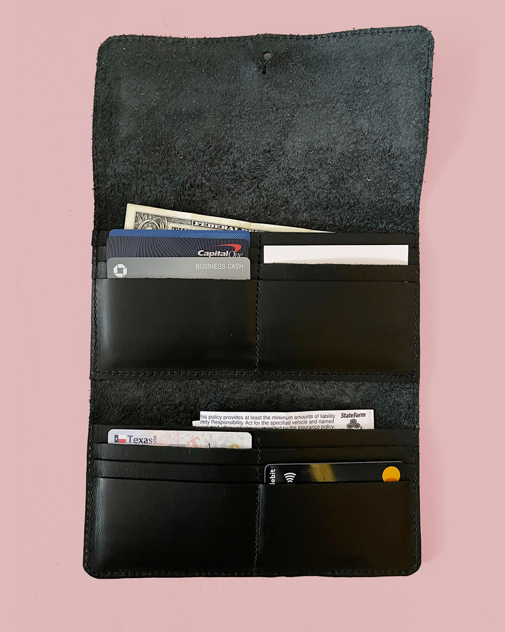 Fold Over Leather Wallet