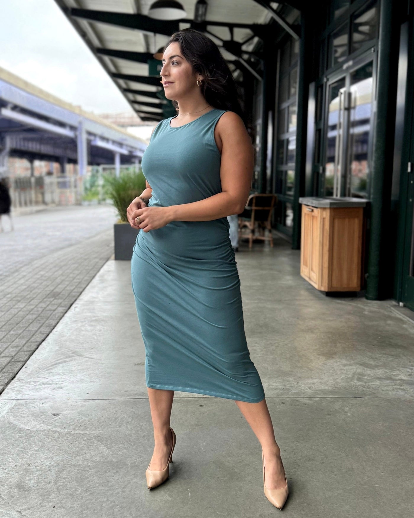 JILLIAN dress in Dark Aqua