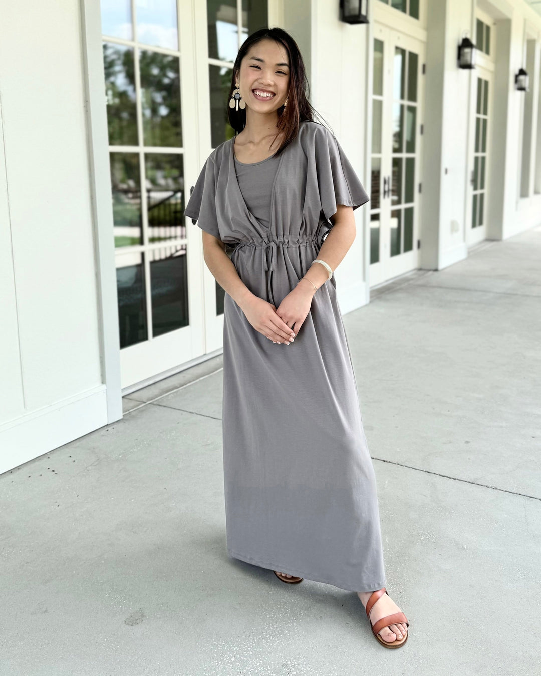 GIANNA swim cover-up dress in Circular Grey Elegantees GIANNA swim cover-up dress in Circular Grey Elegantees