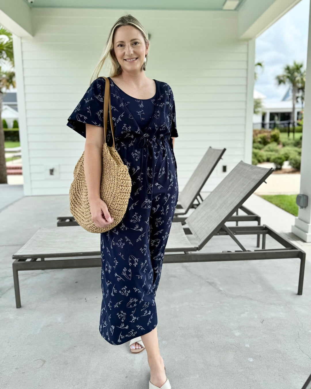 navy beach cover up dress Cupshe Women's Breezy Navy Blue Beach Cover Up Dress-M-Blue