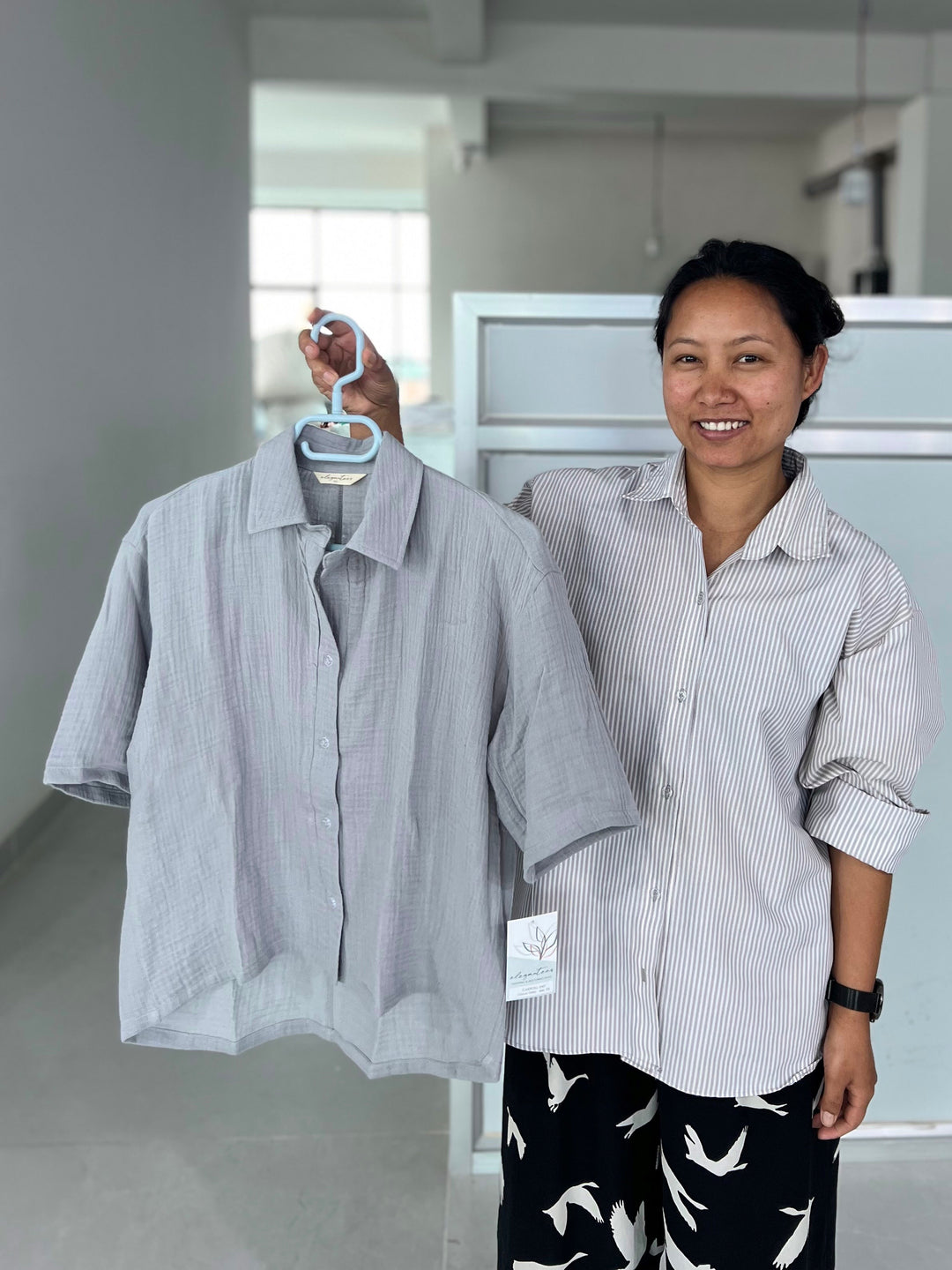 CARROLL gauze boxy shirt in Cloud Grey