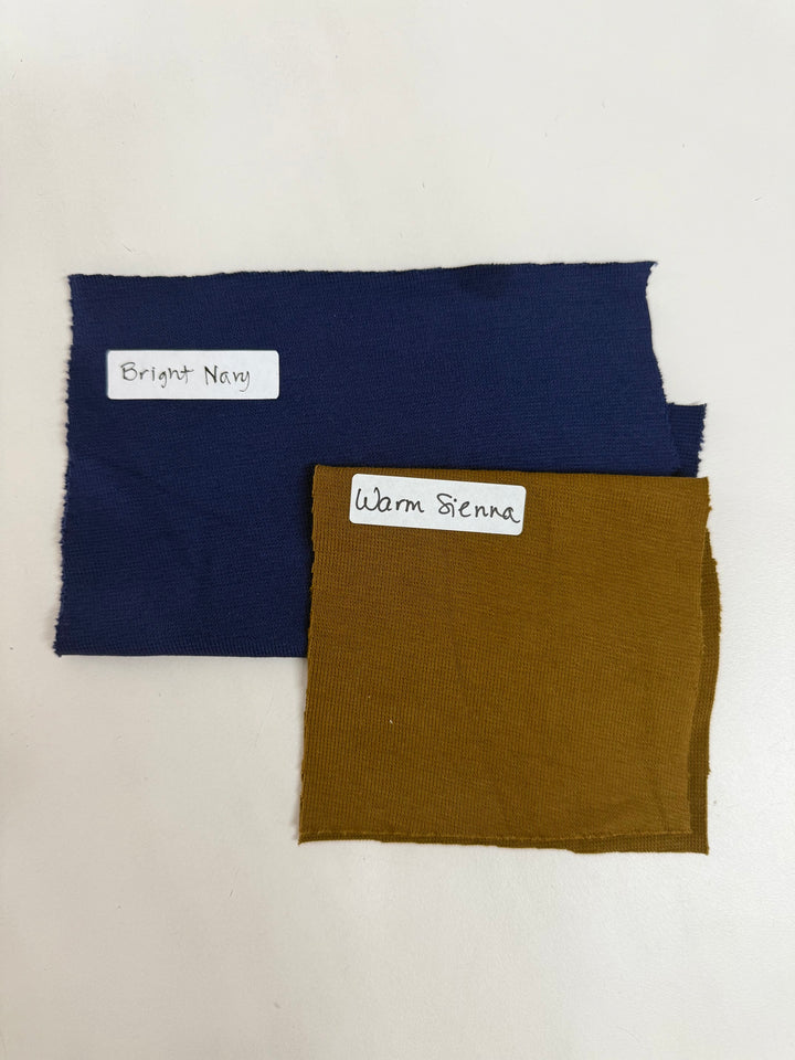 SINCLAIR heavy knit top in Warm Sienna, Bright Navy