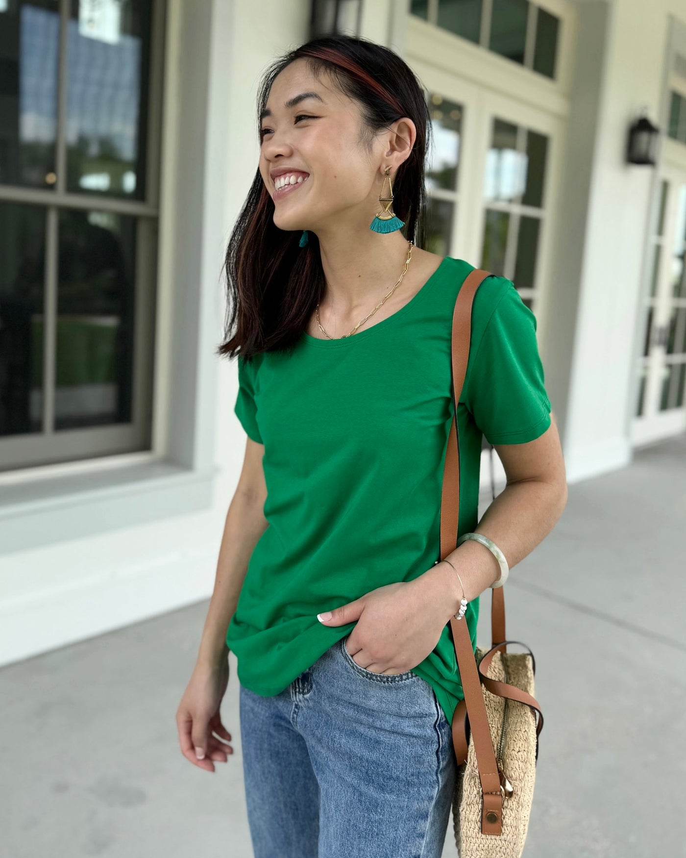 JANE tee in Leaf Green