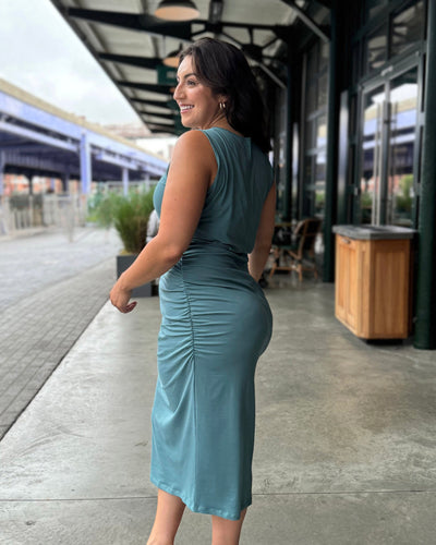 JILLIAN dress in Dark Aqua