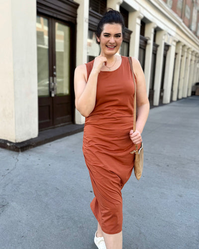 JILLIAN dress in Terracotta