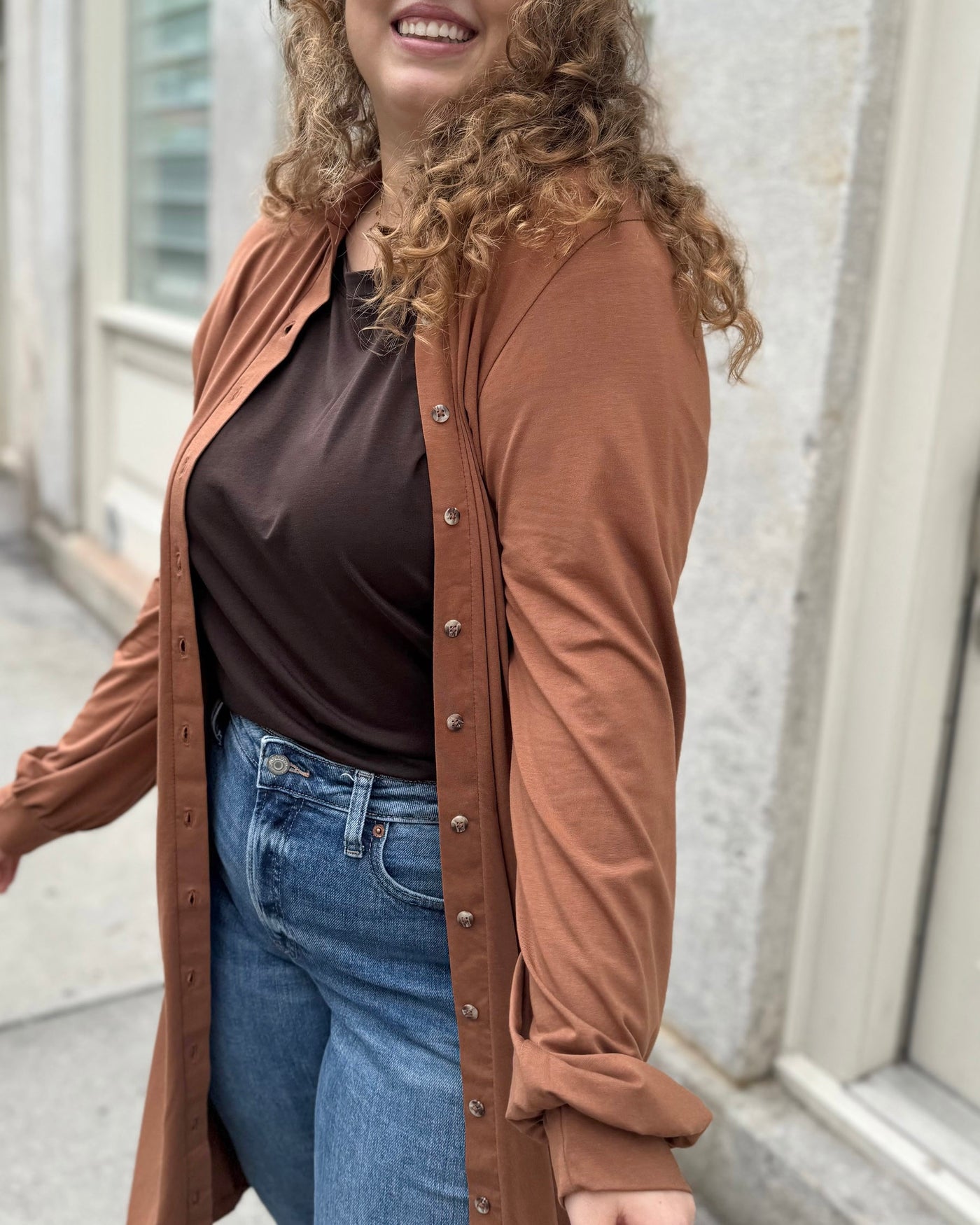 JOA dress/cardi in Cacao Brown