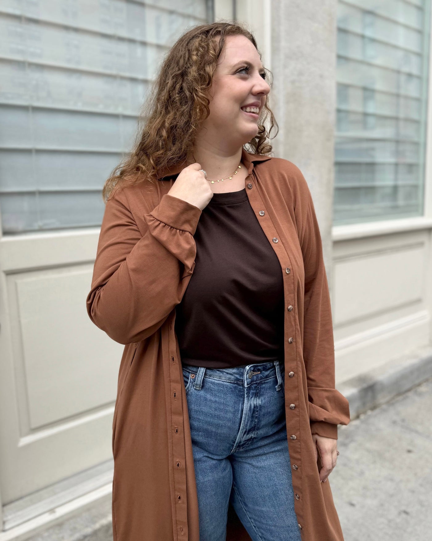 JOA dress/cardi in Cacao Brown