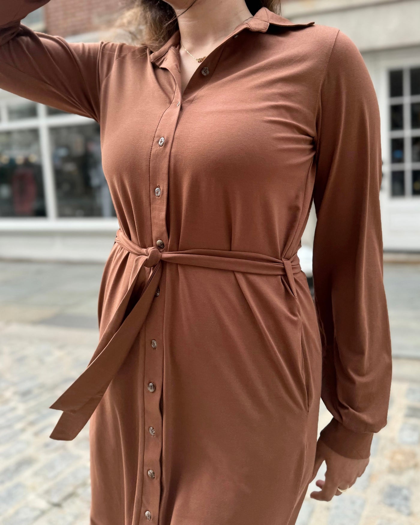 JOA dress/cardi in Cacao Brown