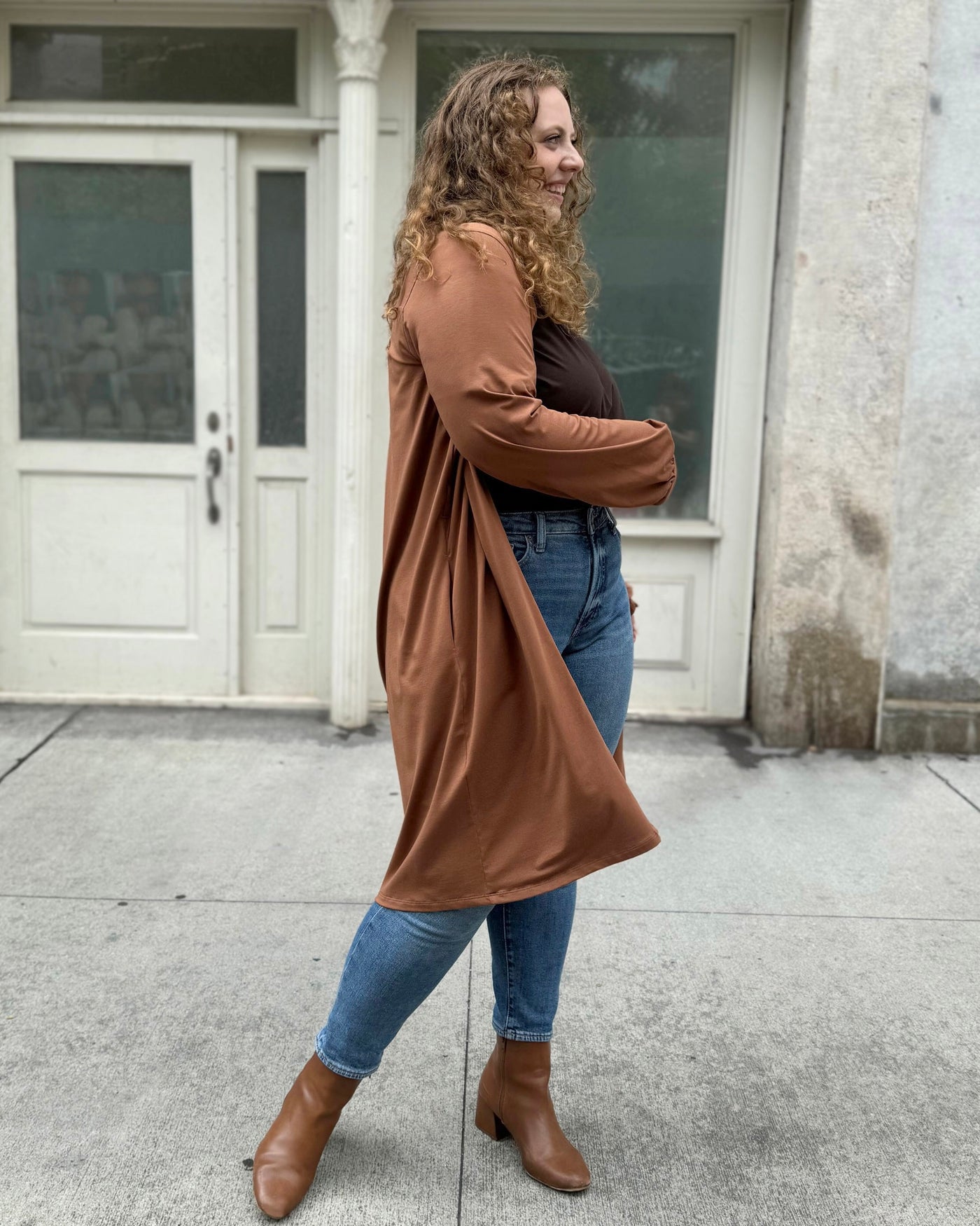 JOA dress/cardi in Cacao Brown