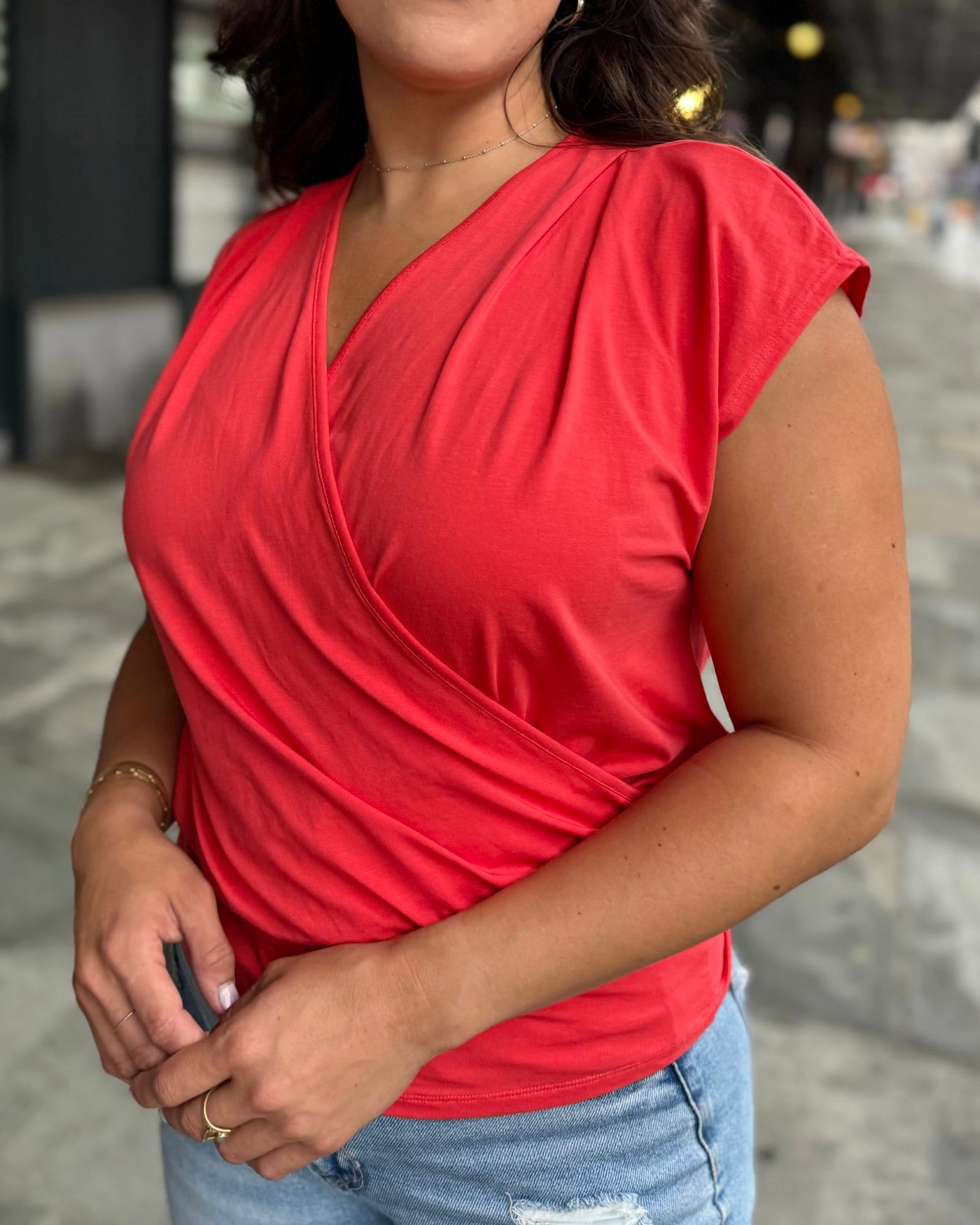 JOLIE top in Coral Red