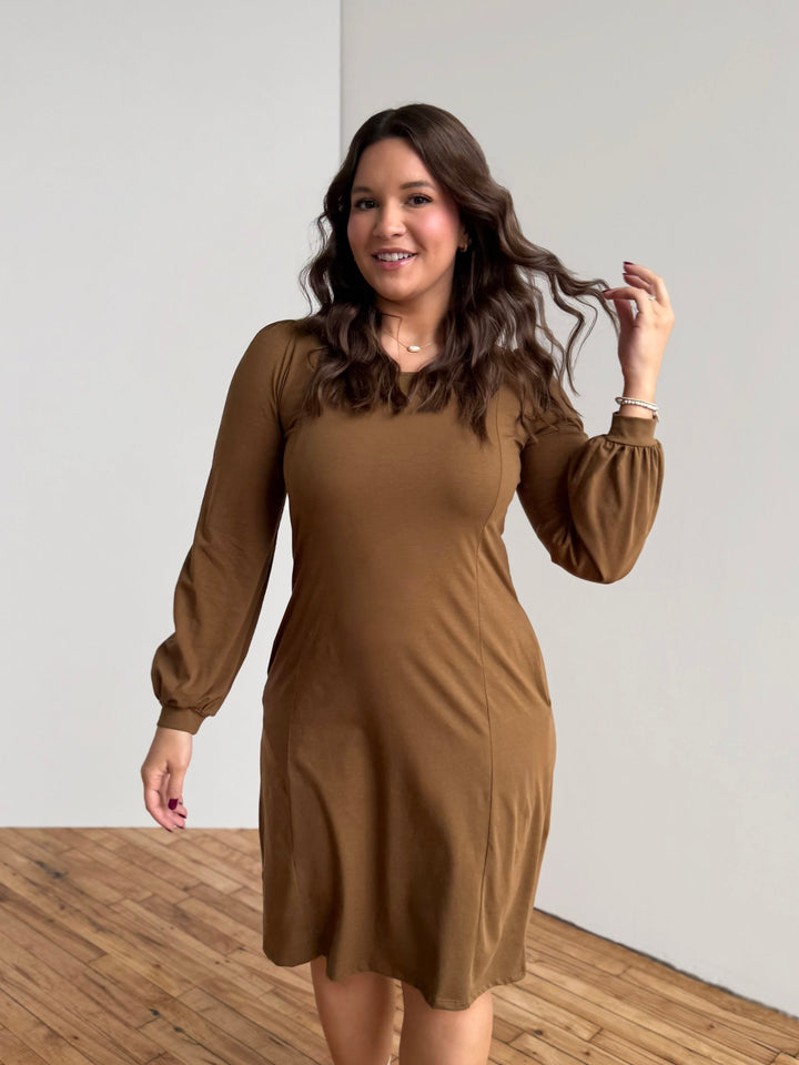 CONSTANCE dress in Kona Brown