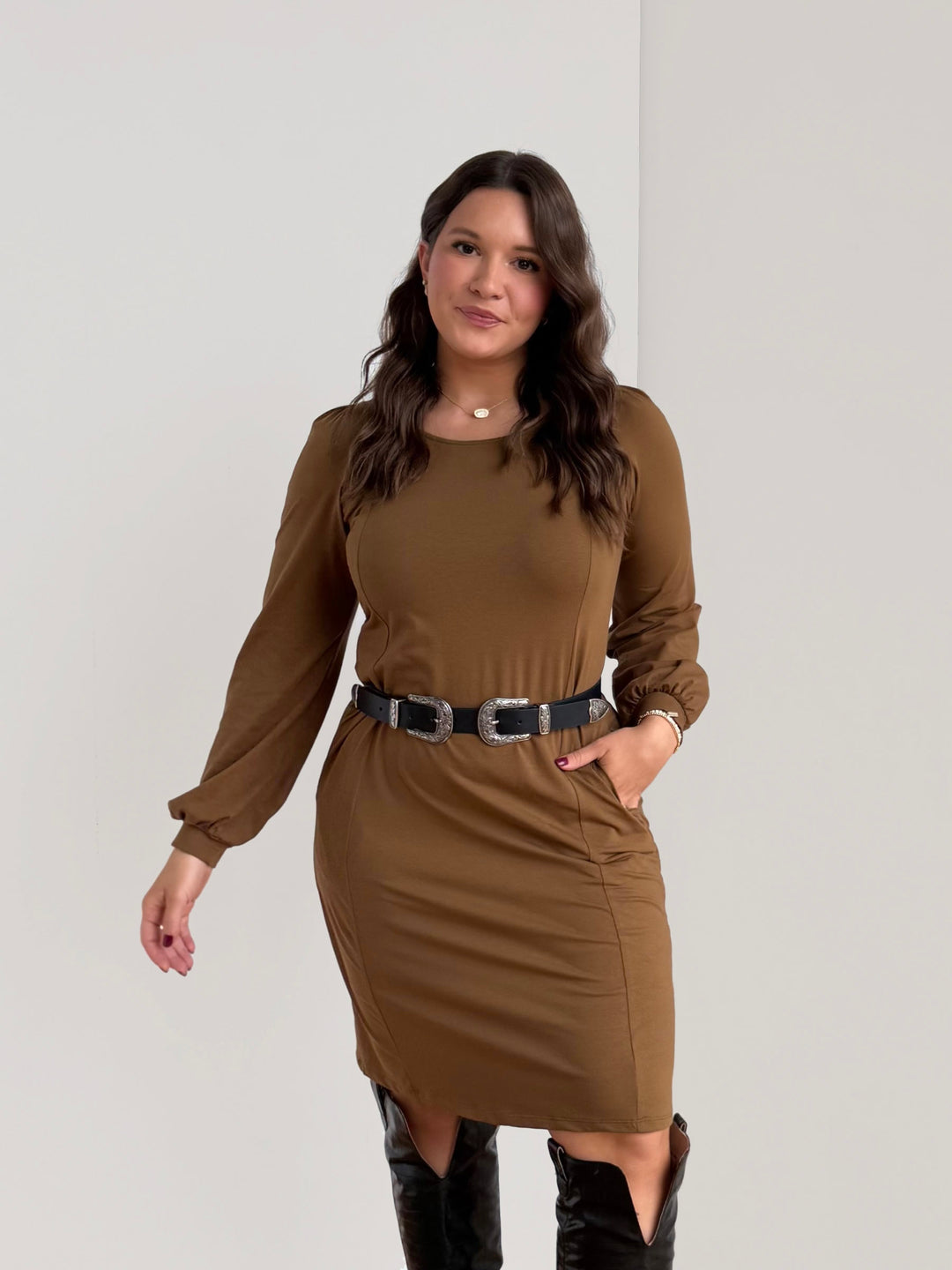 CONSTANCE dress in Kona Brown